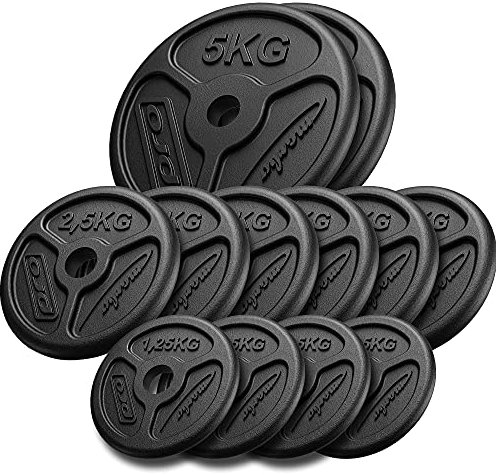 Marbo Sport Hantelscheiben aus Gusseisen Slim 30 kg / 4 x 1,25 kg, 6 x 2,5 kg, 2 x 5 kg MW-2x5KG_6x2,5KG_4x1,25KG-Slim