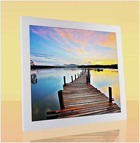 Puzzello Puzzlerahmen Bilderrahmen Posterrahmen 33x98 cm Weiß Matt Schlicht 98x33 cm mit Antireflex Kunstglas