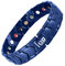 N+NITROLUBE Herren Magnetarmband Gesundheit Energie Magnetfeldtherapie Arthritis Armband für Herren Edelstahl Schmuck (22cm, Blau)