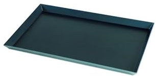 Teglia rettangolare in lamiera bluita 40x60 bordo svasato 3 cm. Stampo da forno utilizzabile come vassoio