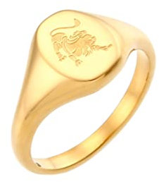 OAKKY Unisex Hip Hop 12 Konstellation Sternzeichen Muster Geschnitzt Ring Edelstahl Horoskop Astrologie Schmuck Erklärung Löwe Größe 57 (18.1)