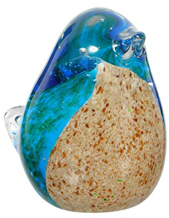 Blaue Heimdekoration, mundgeblasenes Glas, Vogel, handgefertigt, Tierglas, Briefbeschwerer, Schreibtisch, Vogelfigur, Skulptur, Miniatur-Glas, Vogel für Zuhause, Büro, Schlafzimmer, Figur