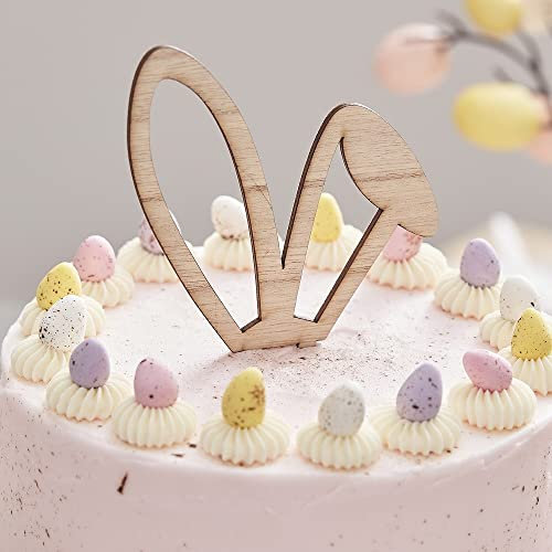 Kuchenstecker Ostern Osterhase Hasen-Ohren Kuchen-Aufsatz Torten-Deko Topper Hase aus Holz Kuchen-Deko Ostern Oster-Deko Gebäck-Dekoration Kuchenaufsatz