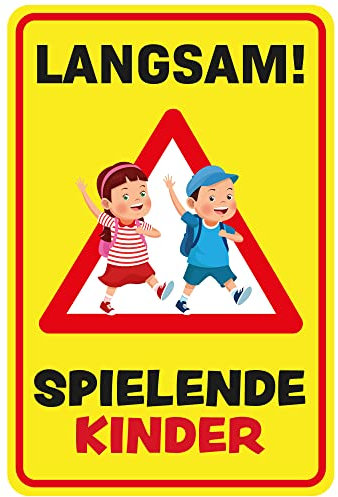 Achtung kinder schild - achtung spielende kinder aufsteller PCV oder ALU-Dibond 20x30cm (Achtung Kinder Schild (ALU-Dibond))