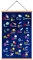 ZDFDC Kinderzimmer Poster,Weltraum-Planeten-Astronaut Themen ABC Alphabet Wandbilder(Deutsch),Holz Posterleiste,Magnetischer,AufhäNgen(40x65cm,Leinwand+Teak)
