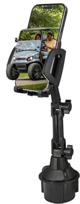 HKOO Golf Cart Phone Holder, Golf Cart Accessories Universal Cup Holder Phone Mount for All 4.7-6.8 Cell Phones, Fit EZGO Club Car Yamaha