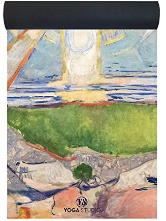 Yoga Studio Yogamatte aus veganem Wildleder, Mikrofaser, 183 cm x 61 cm, 4 mm, natürliche Baum-Gummimatte für Power-Yoga, Hot-Yoga, silikonfreie Yogamatte (The Sun)