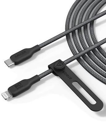 Anker USB-C to Lightning Cable, 10ft Bio-Nylon (Phantom Black), MFi Certified, Fast Charging for iPhone 14 Plus/Pro/13/12/11/X/XS/XR