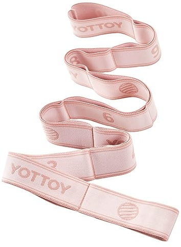 YOTTOY Yoga Strap and Resistance Bands-Exercise Elastic Bands for Working Out Women with 10 Loops-Perfect for Stretching and Physical Therapy (Pink)