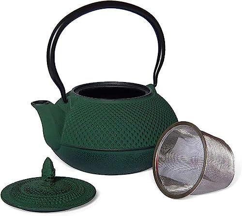 MAOCI Arare Gusseisen Teekanne 1,2l grün/Innen Emailliert/mit Teesieb