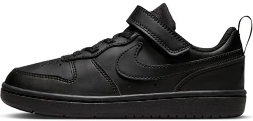 NIKE Court Borough Low RECRAFT (PS) Sneaker, Black/Black-Black, 27.5 EU