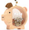 Summidate Personalisiertes Sparschwein aus Holz für Kinder, große unzerbrechliche Rechnungen, Münzwechsel, Geldspardose, Kindergeburtstagsgeschenk, Kinderzimmer-Dekor (Wood, Custom)