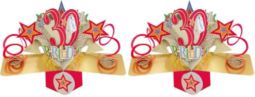Happy 30th Birthday Pop-Up Greeting Card Original Second Nature 3D Pop Up Cards (Pack of 2)