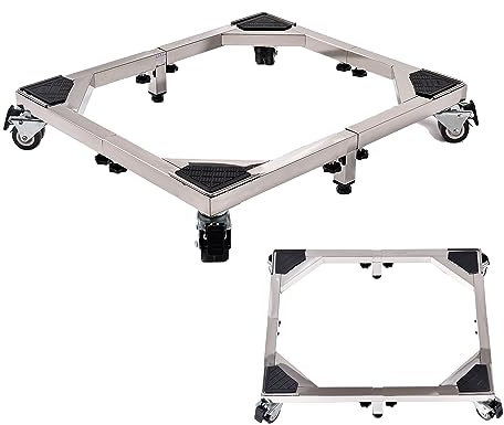Hiver du blé Heavy Duty All Acero Inoxidable Soporte de Soporte para Lavadora Soporte con Ruedas, Muebles ajustables Dolly para Lavadora, Nevera y Secadora (grande)