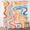 LIGHTINHOME Duschvorhang, Retro- 70er Jahre-, Boho-Design, 183 x 183 cm (B x H), abstrakte Regenbogen, Wellen, bunt, modern, Y2K, groovig, ästhetischer Stoff, wasserabweisend, Polyester, mit Haken
