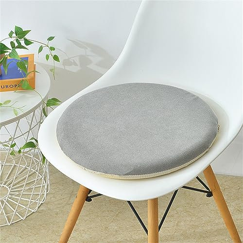 FANSU Sitzkissen Rund Memory Foam, Wasserdicht Waschbare Memory Schaum Stuhlkissen für Zuhause, Küche, Esszimmer, Garten, Büro Innen/Outdoor Sitzpolster (45cm,Grau)