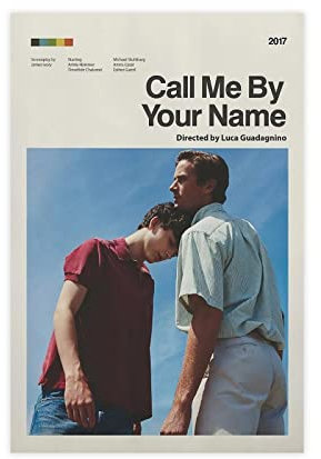 THEGIS Filmposter Call Me By Your Name auf Leinwand, Schlafzimmer, Dekoration, Sport, Landschaft, Büro, Raumdekoration, Geschenk, ungerahmt, 30 x 45 cm