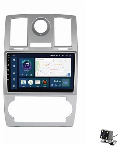 ADMLZQQ Android 11 Auto Radio Mit Navi Für Chrysler 300C 2004-2011 Autoradio Unterstützt 5G 4G Wifi, Mit Lüfter/Full AV Output 7 Color Button Licht,Rückfahrkamera Lenkradsteuerung,Y4 8+128g