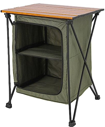 Campingschrank, Camping-Küchenschrank, Campingtisch mit Aufbewahrungsschrank, einfach aufzubauender Campingtisch, zusammenklappbarer Camping-Aufbewahrungsschrank, Outdoor-Kochschrank für Camping-Pickn