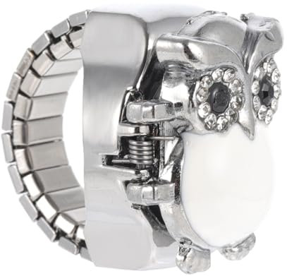 WRITWAA Retro Eulenmuster Ring Uhr Kreative Fingeruhr Mit Präzisem Quarzwerk Für Freizeitoutfits Langlebig Und Bequem Perfektes Für Besondere Anlässe