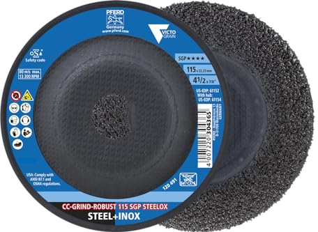 PFERD 64195116 CC-GRIND-ROBUST 115 SGP STEELOX Schleifscheibe Durchmesser 115mm Bohrungs-Ø 22.23mm