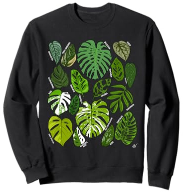 Monstera Varieties Albo Deliciosa Thai Con Plant Lover Sweatshirt