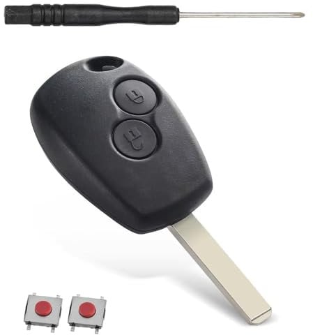 Kesiku Vauxhall Vivaro Key Fob Replacement for RenaulT Trafic Clio Kangoo Twingo Master Modus Dacia Logan Sandero Vivaro Movano Remote Car Key Cover Case, Renault Modus Key Fob - With Screwdriver