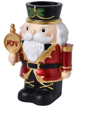 ZAMETTER Harz Nussknacker Kerzenständer Ornament Weihnachten Nussknacker Kerzenhalter Harz Nussknacker Figuren Teelichthalter Nussknacker (B)
