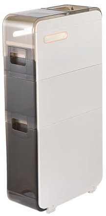LIULIFEN schmaler Lagerschrank 2/3/4-stufiger Badezimmer-Unterschrank Kleiner Raum mit durchsichtiger Schublade und Rollen groß für das Wohnzimmer im Badezimmer zu Hause,3Tier