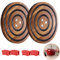 2 Pcs Magnetic Wooden Trivets, Acacia Wood with Black Silicone Rings, Magnetic Pot Holder for Le Creuset Enameled Cast Iron Dutch Oven & Cast Iron Skillets, Wood Trivet