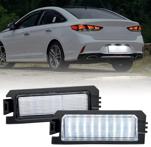 DUOMAICN Nummernschildbeleuchtung, kompatibel mit Hyundai I30 E/Lantra S/onata V/eloster LED-Leuchten, kompatibel mit Kia K5 R/io Kennzeichenleuchten, Weiß, 2 Stück