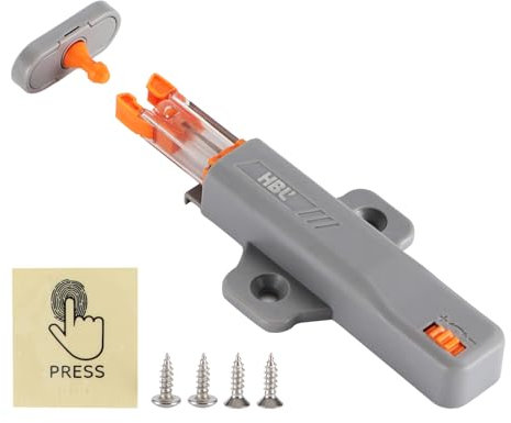 4 Pack Push to Open Cabinet Hardware or Door Latch, Heavy Duty Non-Magnetic RV Drawer Catch, Kitchen Hardware Push Release Latch.