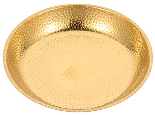 Cabilock Bandeja De Acero Inoxidable Plato Redondo De Acero Plato Vintage Para Carne