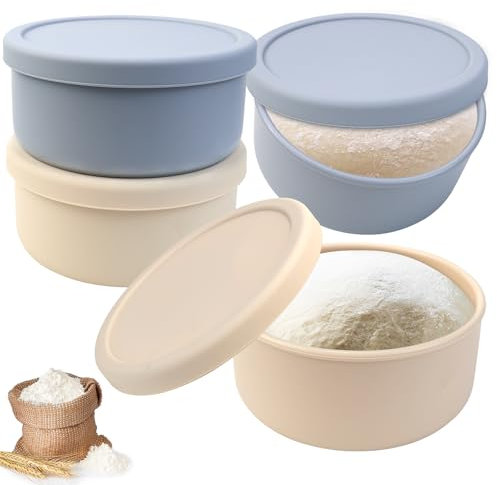 VZXZXE Scatola per pizza con coperchio in silicone, 14,5 x 7 cm, 4 pezzi, scatola per la fermentazione con coperchio