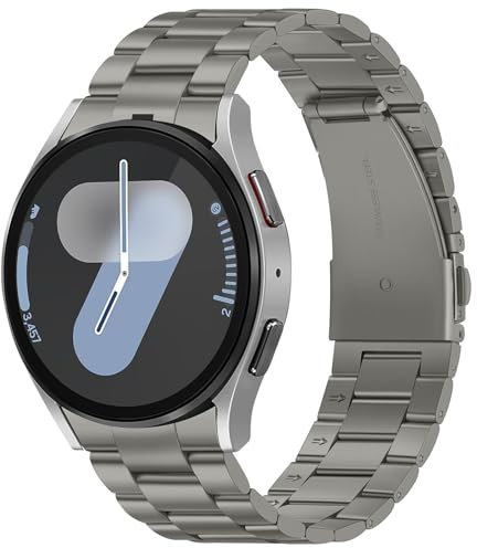 Suphart Metallband Kompatibel mit Samsung Galaxy Watch 7 6 5 4 FE Armband 44mm 40mm, Kein Gap-Ersatzarmbänder für Galaxy Watch 6 Classic 47mm 43mm/5 Pro 45mm, Titan