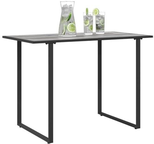 vidaXL Gartentisch Grau 100 x 55 x 70 cm Holz | Robustes Metall und Holz für intensive Nutzung, Ideal für draußen, egal ob Sonne oder Regen, Moderner Stil passt überall