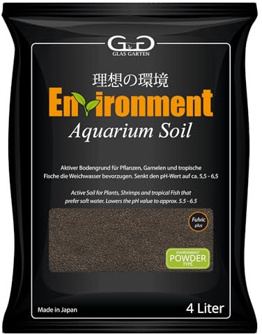 GlasGarten Environment Aquarium Soil Powder | 4L / 1 – 2mm Körnung – aktiver Bodengrund aus gebrannten & sterilisierten Erden, besonders nährstoffreich