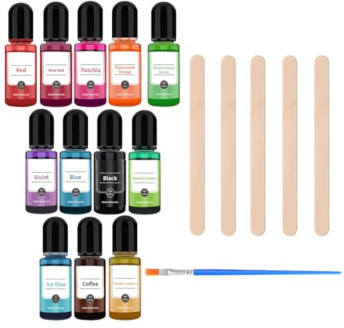 12 Stück Farbpigmente Für Gießpulver, Farbe Für Gießpulver Anzug, Gießpulver Farbe, Pigmente Für Gießpulver, Farbe Für Gips Gießpulver Für Liebhaber Der Malerei Farbkorrektur Und Gipsgraffitis