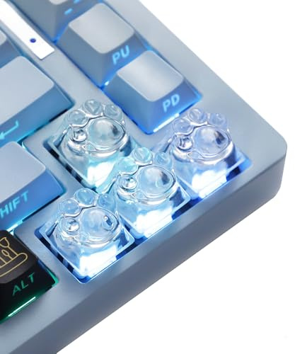 YMDK Cat Claw Personality Keycap ESC Key Shine Through Resin Arrow Keys Cute Creative Keycap for MX Mechanical Keyboard