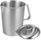 Milk Frothing Pitcher, 2L Stainless Steel Milk Jug with Measurement Mark and Lid, Metal Big Coffee Jug for Making Latte Art Cappuccino Coffee Espresso (2L)