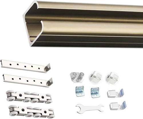 ININOSNP Adjustable Sliding Track Wardrobe Sliding Door Track Kit, Strong And Durable Heavy Duty Bypass Door Hardware(4.0m)