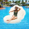 Matelas gonflable de piscine, 120 x 120 cm, coquillages, avec poignée, île flottante, jouet de natation pour adultes, enfants, plaisir d'été, fête aquatique, blanc