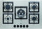 Piano Cottura a Gas 5 Fuochi, Tripla Corona, Griglie in Ghisa, Colore Inox, Misure esterne 75X51 cm, Accensione elettronica sottomanopola, Valvola di sicurezza gas, Elleci PIAP751INCS
