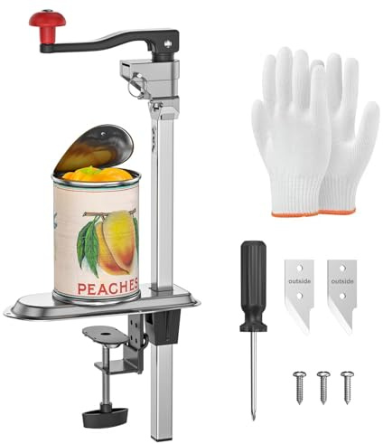 Commercial Stainless Steel Table Mount Can Opener | Heavy-duty Manual Tin Opener for Cans Up to 33CM Tall, Ideal for Restaurant, Hotel, and Food Store Use