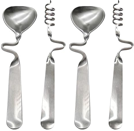 4 Stück Honiglöffel Set, Küchenhelfer Set Edelstahl für Honig Marmelade Kaffee, Honiglöffel Edelstahl als Rührlöffel für Latte Macchiato Dessert, Marmeladenlöffel Langer Löffel für Küche Alltag