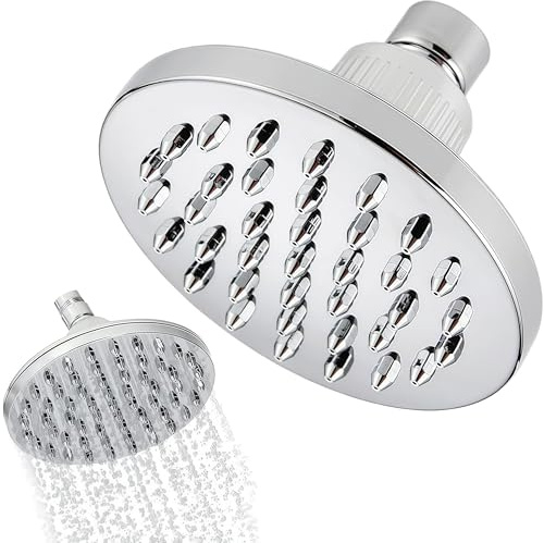 Duschkopf Regendusche, 1/2 Zoll Rund Regendusche Duschkopf | Austauschbar Kopfbrause, Wassersparend Regenduschkopf für Hotel,Zuhause,Badezimmer (6in)