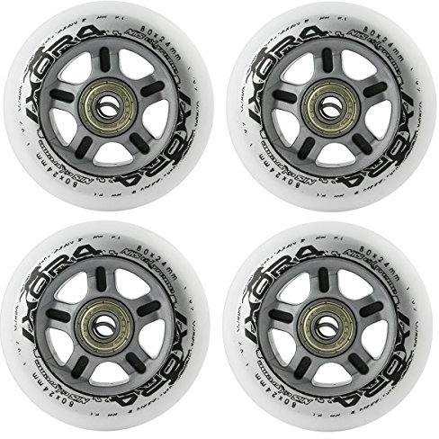 Inliner Rollen, für Freizeit-Skating PU 80mm/82A 4 St. + Lager ABEC7 8 St. Nils