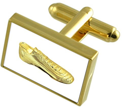 Select Gifts Goldene Fußball Rugby Boot Gold-Manschettenknöpfe Gravur Box