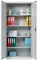 Furni 24 Aktenschrank, fertig montiert, 180x80x38cm, Stahlflügeltürschrank Materialschrank, Abschließbarer Spind, Aktenschrank mit 5 Fächern, Werkzeugschrank, Mehrzweckschrank, Universalschrank, grau