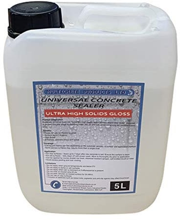Universal Concrete Sealer - Ultra High Solids, Gloss Finish Concrete Seal Sealant (5 litres)